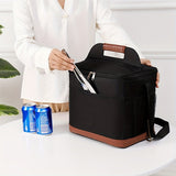 1pc, Cooler Bag, 35L/9.25Gal Heavy Duty Black Picnic Bag, Waterproof Leakproof Insulation Outdoor Tote Bag, For Beach, Picnic