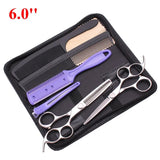 8Pcs Set 6" Hair Scissors Professional Japan 440C 62HRC Hair Cutting Barbers Salon Shop Combs Hairdressing Thinning Shears