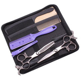 8Pcs Set 6" Hair Scissors Professional Japan 440C 62HRC Hair Cutting Barbers Salon Shop Combs Hairdressing Thinning Shears