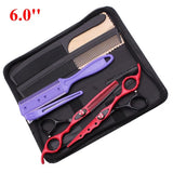 8Pcs Set 6" Hair Scissors Professional Japan 440C 62HRC Hair Cutting Barbers Salon Shop Combs Hairdressing Thinning Shears