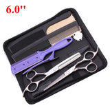 8Pcs Set 6" Hair Scissors Professional Japan 440C 62HRC Hair Cutting Barbers Salon Shop Combs Hairdressing Thinning Shears