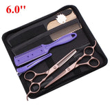 8Pcs Set 6" Hair Scissors Professional Japan 440C 62HRC Hair Cutting Barbers Salon Shop Combs Hairdressing Thinning Shears