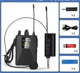 UHF Wireless Microphone Headset with Transmitter and Receiver Digital Display Bodypack Mic for Teaching Interview Lavalier New