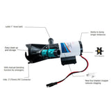RV Waste Pump 12V Fluoroplastic Alloy 4 Blades High Safety Easy Control RV Macerator Pump for RV Kitchen Toilet