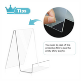 8 Pack Acrylic Stand, Clear Easel Display, Book Holder, Display Stand for Album,CD,Picture,Plate