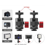 Mini Tripod Ball Head Swivel Ball Head 1/4Inch Removable Cold Shoe Mounts Adapter For DSLR Camera Monitor Camera Accessories