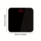 1pc Waterproof Digital Bathroom Scale For Body Weight, Weighing Professional Clear LED And Step-on, USB Charging, 396lb 180kg