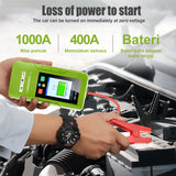 Multifunctional Jump Starter 12V Peak Current 1000A for Small Car Support Battery Inspection Engine Performance Testing