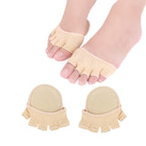 1 Pair Insert Hal Valgus Corrector Five Separator Silicone Forefoot Pad For Big Toe Cotton Insole Seat Cushion Soft