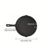 1pc Cast Iron Skillet, Frying Pan With Drip-Spouts, Pre-seasoned Oven Safe Cookware, Camping Indoor And Outdoor Cooking