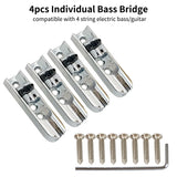 4pc Individual Tailpiece Single String Bridge Bass Guitar Saddles