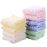 Newborn Natural Cotton Face Washable Soft Absorbent Baby Towel, Crepe Cloth, 10 Packs Of Mixed Colors, 12X12 Inch