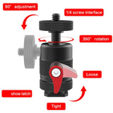 Mini Tripod Ball Head Swivel Ball Head 1/4Inch Removable Cold Shoe Mounts Adapter For DSLR Camera Monitor Camera Accessories