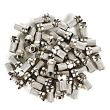 50PCS/Set Copper Twist On RG6 F Type Coaxial Plugs RF/AV Signal Cable Connector TerminalsPlugs