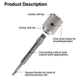 Concrete Saw Kits SDS Plus Shank Wall Hole Cutter Cement Drill Bit Sets(30, 40, 60mm), with 220mm Connecting Rod