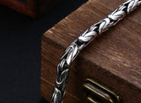 S925 Sterling Silver Bracelet Men's Thick Diamond Pestle Thai Silver Retro Old Personality Jewelry