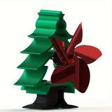 1pc, Fireplace Fan, Christmas Tree Shaped Wood Stove Fan, Heat Circulation Wood Real Fire Heat Powered Fireplace Fan, Thermal Self-starting Fan, Home, Kitchen Fireplace Fan, Christmas Decor