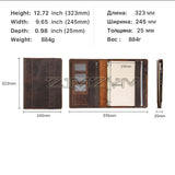 A4 Business Loose-leaf Detachable Book Binder Tabs Notepad Thick Brown Portable Leather Notebook Cover