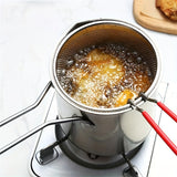 1 Deep-fried Pots For Household Use, Stainless Steel Gas-fired Mini Pots With Filter Nets