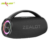 ZEALOT BT Speaker Wireless Stereo Speaker with 80W Booming Sound Colorful Lights Waterproof Portable Speaker for Outdoors Camping Beach