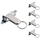 3 In 1 USB Flash Drive TYPE-C+Micro-USB+USB3.0 Mini Metal Stick U Disk Memory Card