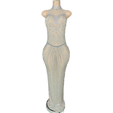 Fashionable socialite and actress temperament dress with sleeveless full diamond pattern purple gentle lady