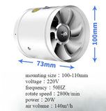 220V 4/6/7/8/10/12inch round duct exhaust fan Air Ventilator Metal Pipe Ventilation vent Exhaust Fan for Household kitchen