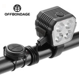 OFFBONDAGE Bicycle Headlight 2-In-1 Near And Far Light 2/4 Lamp Beaded Wire Control Bell Horn Mountain Bike Accessory
