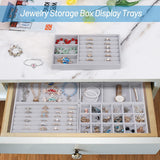 Tray, 5 Pcs Stackable Veet Organizer for Drawer, Jewelry Storage Display Trays Showcase