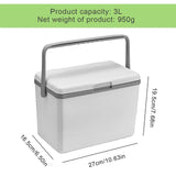 3L Insulated Portable Cooler with Handle Car Refrigerator Heat Preservation Picnic Ice Bucket for Camping Tailgating