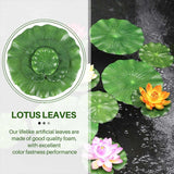 Pack Of 9 Artificial ating Foam Lotus Leaves Water Lily Pads Ornaments Green | Perfect for Patio Koi Fish Pond Pool Aquarium