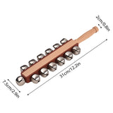 Hand Sleigh Wooden Shaker Jingle Stick Musical Percussion Instrument Bells for Xmas Party Favors
