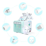 7 in 1 Pro Equipment Hydro Dermabrasion Water RF Lifting Face Cleansing Aqua Peeling Jet Blackhead Removal Facial Oxygen Beauty hine