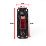 Carbon Fiber Racing Car 12V Ignition Panel Rally Engine Start Red LED Toggle Switch with Cover and Indicator Light