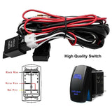 Universal 12V LED Work Light Bar Laser Rocker Switch Wiring Harness Kit 40A Relay Fuse Set For Cars Truck Motorcycle Drop Ship