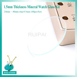 100pcs/box 24mm~40mm Assort Size 1.5mm thick Round Mineral Watch Glass Replacement parts For Watchmakers