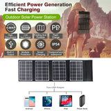 100W Foldable Solar Panel - Portable Dual USB Charger with Fast Charge Support for Phone. Ideal for Camping. Harness Solar Energy.