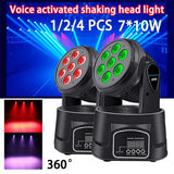 2024 DJ Disco Lights 1/2/4PC 7*12W 540° Moving Head Lamp DMX512 Voice-Activated Wedding Party KTV Stage Performance Light