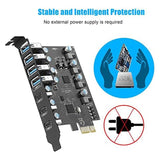 2 Pcs 7 Ports PCI-E To USB 3.0 Expansion Card Converter For Desktop PC, For Win/Linux/ Etc