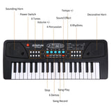BIGFUN 37 Keys/49 Keys USB Organ Piano Digital Music Electronic Keyboard with Microphone Black