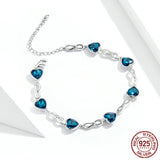 Heart Of The Ocean Sterling Silver Bracelet White Gold Plated