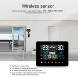 Sunrise and Sunset Weather Station Alarm Clock Thermometer Hygrometer Touch Screen Operation with Wireless Outdoor Sensor
