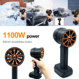 XL Turbo Handheld Ducted Rechargeable Portable Super Jet Fan - 2200g Thrust for Makita/Milwaukee 18/21V Battery