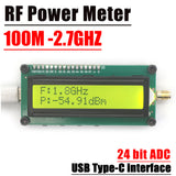 100M-2.7Ghz ARW227 RF power meter 24 bit ADC high-precision USB Type-C FOR Ham Radio Amplifier 433M 868M 900M 915M 1.5G 2.4G