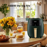 1pc 4.5 L Air Fryer 6-in-1 Smart Air Fryer Oven, 6 One - Touch Programs, Air Fry, Roast, Bake, Reheat, Dehydrate