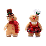 2PCS Man Toys Pillows Stuffed Christmas Gingerbread Plush Doll