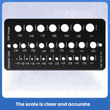 Drill Gauge 1/16To1/2 Inch 29 Hole Stainless Steel Black Drill Bit Gauge 6.2X2.36 Inch Multi-Functional Measuring Tools