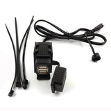 100cm SAE To Cable Adapter 3.1A Waterproof Motorcycle USB Charger Kit Dual Port Power Socket for Phone Tablet GPS