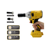 Brushless Electric Impact 1/2inch Cordless Wrench Power Tool for 18V Battery(Bare Metal)