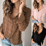 Spring And Summer New Cross-border Women's Clothing Fashion Long Sleeve Shirt